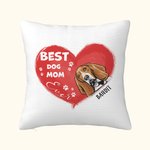 Personalizado mejor perro mamá mascota diseño de la forma del corazón Funda de almohada regalo de cumpleaños para el dueño de mascota amante Sofá Deco