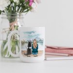 Personalized I Love You To The Moon and Back White and Colour Inside Ceramic Mug with Name 11 oz and 15 oz Gift for Dog Lovers
