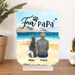 Personalized Fur Papa Acrylic Plaque Home Decoration Birthday Christmas Gift for Pet Owner