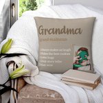 Personalized Dictionary Word Meaning Definition Throw Pillow Cover with Photo Multicolour Home Decor Birthday Christmas Gift for Family Grandparents