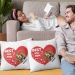 Personalizado mejor perro mamá mascota diseño de la forma del corazón Funda de almohada regalo de cumpleaños para el dueño de mascota amante Sofá Deco