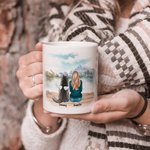 Personalized I Love You To The Moon and Back White and Colour Inside Ceramic Mug with Name 11 oz and 15 oz Gift for Dog Lovers