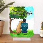 Personalized I Love You To The Moon And Back Acrylic Plaque Home Decoration Birthday Christmas Gift for Dog Owner