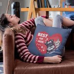 Personalizzato Best Fur Mom Ever Pet Heart Design Throw Pillow Cover Regalo di compleanno per l'amante degli animali domestici Proprietario Sofa Decor