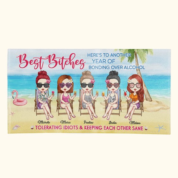 Personalized Comfortable Best Bitches Beach Towel Birthday Gifts for Friends