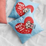 Personalizzato Best Fur Mom Ever Pet Heart Design Throw Pillow Cover Regalo di compleanno per l'amante degli animali domestici Proprietario Sofa Decor