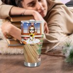 Personalized Just One More Chapter 30oz Curved Tumbler Christmas Book Reader Gift for Women Girls Book Lovers