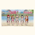 Serviette de plage personnalisée We Are Talking about Friendship on The Beach Cadeaux d'anniversaire pour les amis