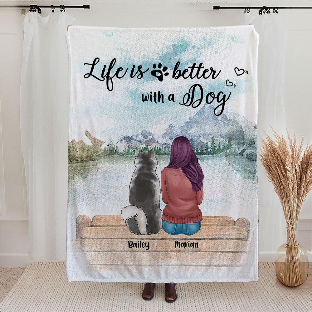 Personalized Life Is Better With Dogs Blanket Birthday Gift for Dog Lovers 3