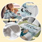 Personalized I Love You To The Moon And Back Blanket Heart-Warming Christmas Birthday Gift for Dog Lovers
