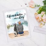 Personalised Life Is Better With A Dog Acrylic Plaque Landscape Home Decoration Birthday Anniversary Gift for Pet Owner