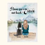 Personalized I Love You To The Moon And Back Blanket Heart-Warming Christmas Birthday Gift for Dog Lovers