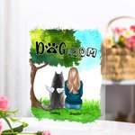 Personalised Sitting Under A Tree with Furry Friends Acrylic Plaque Home Decoration Birthday Memorial Gift for Pet Owner Lover