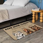 Personalised Keep Door Closed Pet Welcome Doormat Housewarming Christmas Gift for Dog Cat Pet Lovers
