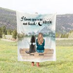 Personalized I Love You To The Moon And Back Blanket Heart-Warming Christmas Birthday Gift for Dog Lovers