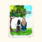 Personalised Sitting Under A Tree with Furry Friends Acrylic Plaque Home Decoration Birthday Memorial Gift for Pet Owner Lover