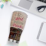 Personalized Just A Girl Who Loves Books 30oz Curved Tumbler Birthday Christmas Gift for Librarian Book Lover Women Readers