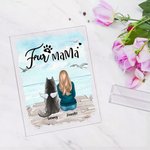 Plaque Acrylique Personnalisée Appréciant le Paysage de la Mer avec Mon Chien en Fourrure Décoration de Maison Anniversaire Noël Cadeau pour Propriéta