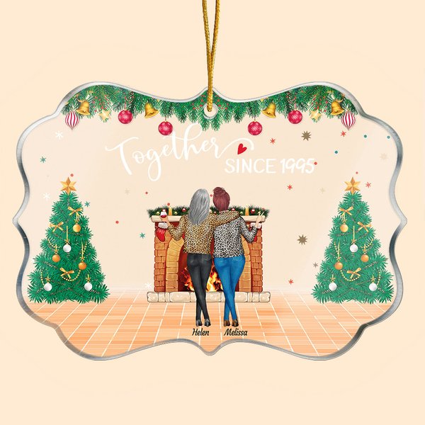 Personalized Together Since Irregular Shape Acrylic Ornament Christmas Gift for Friend Sister