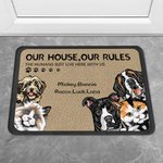 Tapis de porte personnalisé My House My Rules Pet Lover Home Essentials