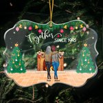 Personalisierte zusammen seit unregelmäßige Form Acryl Ornament Weihnachtsgeschenk für Freund Schwester