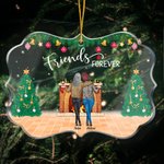 Henkilökohtainen Friends Forever Epäsäännöllinen muoto akryyli Ornamentti joululahja ystävälle Sisko