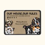 Tapis de porte personnalisé My House My Rules Pet Lover Home Essentials