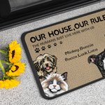 Tapis de porte personnalisé My House My Rules Pet Lover Home Essentials
