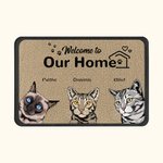 Tapis de porte personnalisé Welcome To My Home Cadeau de Noël ou d'anniversaire pour les amoureux des chiens et des chats Home Essentials