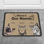 Tapis de porte personnalisé Welcome To My Home Cadeau de Noël ou d'anniversaire pour les amoureux des chiens et des chats Home Essentials