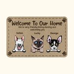 Personalized Welcome To Our Home Door Mat Christmas or Birthday Gift for Dog Lovers Cat Lovers Home Essentials