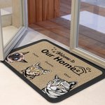 Tapis de porte personnalisé Welcome To My Home Cadeau de Noël ou d'anniversaire pour les amoureux des chiens et des chats Home Essentials