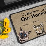 Tapis de porte personnalisé Welcome To My Home Cadeau de Noël ou d'anniversaire pour les amoureux des chiens et des chats Home Essentials