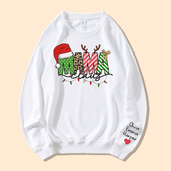 T-Shirt Sweat-Shirt à Capuche Personnalisé avec Prénoms des Enfants Thème MAMA Cadeau Fête Anniversaire pour Maman Grand-Mère