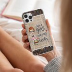 Personalized Just A Girl Who Loves Books Cell Phone Case with Name Birthday Christmas Gift for Sister Friend Book Lover