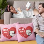 Personalisierte Best Dad Ever Haustier Herz Form Design werfen Kissen Abdeckung Geburtstag Geschenk für Tierliebhaber Besitzer Sofa Dekor
