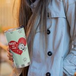 Personalised Best Cat Mom Heart Pet Paw Print 20oz Tumbler Name Tumbler with Lid Birthday Gift for Pet Lover