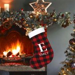 Bas de Noël Personnalisé avec Nom et Initiale Décoration Noël Cadeau Noël pour Ami ou Famille