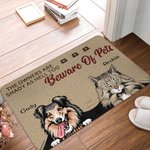 Personalized Beware Of Pets Door Mat Christmas Gift Birthday Gift for Pet Lovers