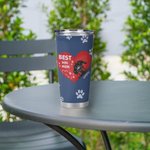 Personalized  Best Dog Mom Heart Pet Paw Print 20oz Tumbler Name Tumbler with Lid Birthday Gift for Pet Lover