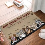Gepersonaliseerde Ons Huis Onze Regels Deurmat Kerstcadeau Verjaardagscadeau voor huisdiereigenaren