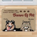 Personalized Beware Of Pets Door Mat Christmas Gift Birthday Gift for Pet Lovers
