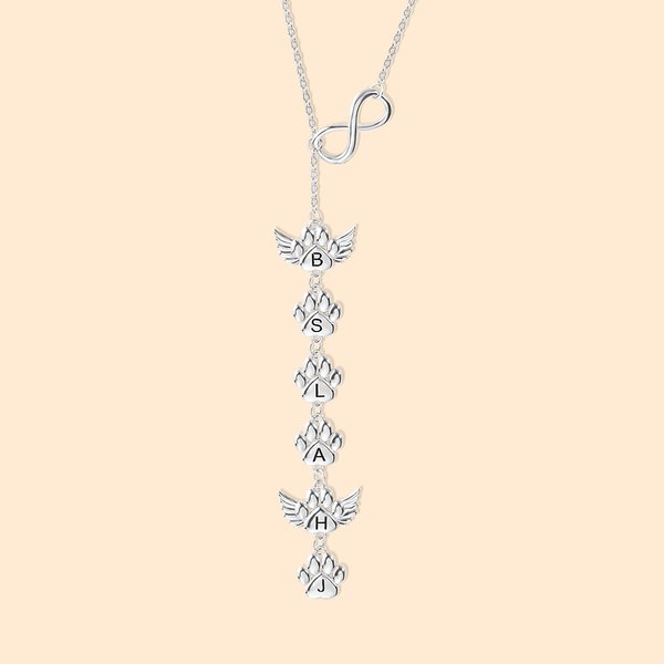 Pendentif Patte de Chien Personnalisé avec 1-12 Initiales Gravées Cadeau Commémoratif pour Amoureux de Chien