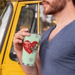 Personalised Best Dog Dad Heart Pet Paw Print 20oz Tumbler Name Tumbler with Lid Birthday Gift for Pet Lover