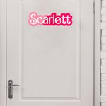 Personalized Hot Pink Doll Inspired 3D Name Door Sign for Bedroom Nursery Wall Birthday Christmas Gift for Kids