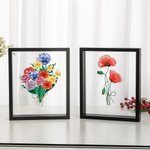 Personalizzato Mese di Nascita Fiori Famiglia Bouquet Portafoto in vetro Compleanno Natale Festa della Mamma Regalo per la nonna