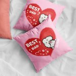 Personalisierte Best Dad Ever Haustier Herz Form Design werfen Kissen Abdeckung Geburtstag Geschenk für Tierliebhaber Besitzer Sofa Dekor
