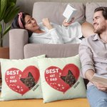 Personlig Bästa kattpappa någonsin husdjur hjärta form design kasta kuddeöverdrag födelsedagspresent för husdjursälskare ägare soffa dekor 2