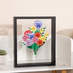 Personalizzato Mese di Nascita Fiori Famiglia Bouquet Portafoto in vetro Compleanno Natale Festa della Mamma Regalo per la nonna