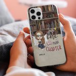Personalized Cozy Bed Just One More Chapter Cell Phone Case with Name Birthday Christmas Reading Gift for Sister Friend Book Lover
